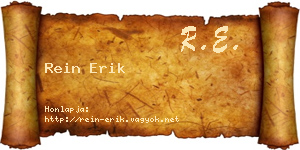 Rein Erik névjegykártya